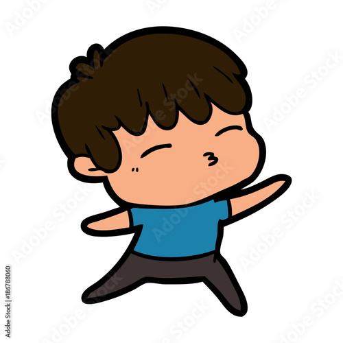 cartoon curious boy