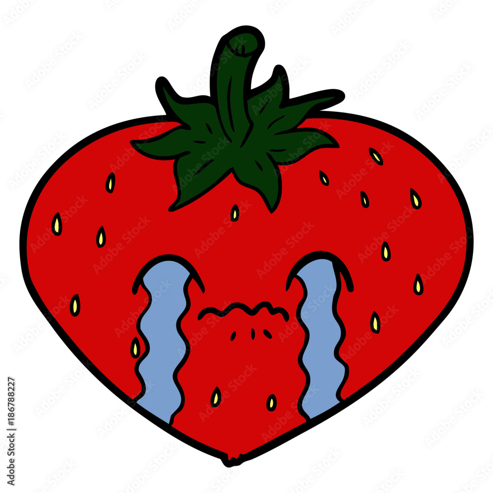 Obraz premium cartoon strawberry