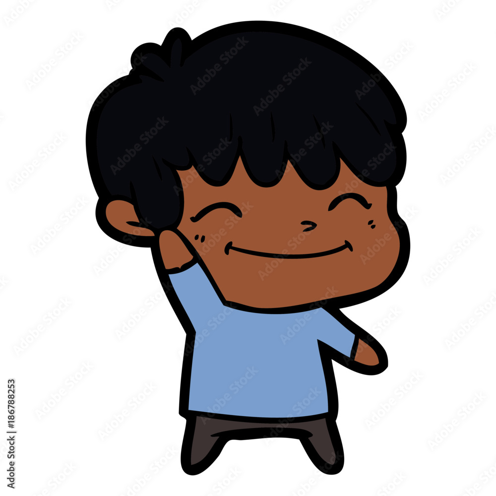 Obraz premium happy cartoon boy