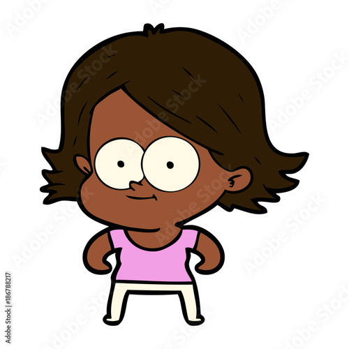 happy cartoon girl