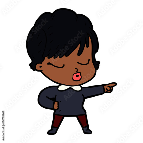 cartoon woman with eyes shut