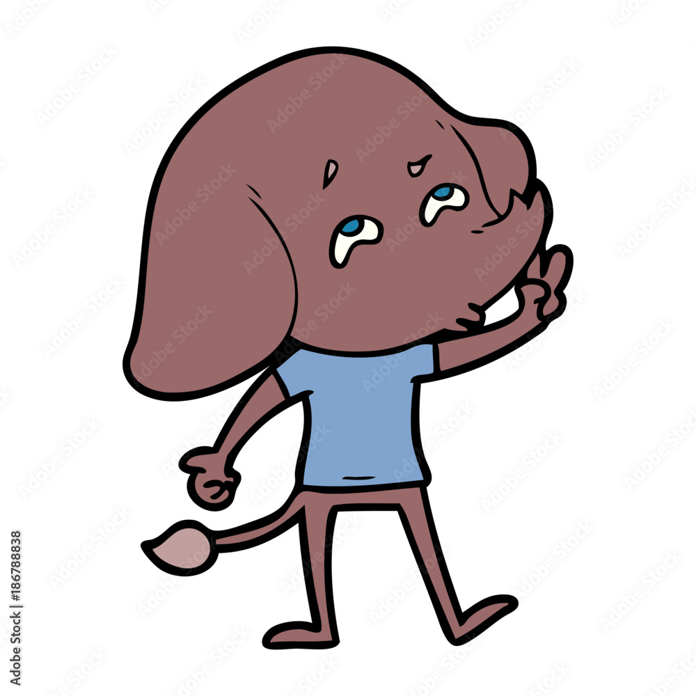 Fototapeta premium cartoon elephant remembering