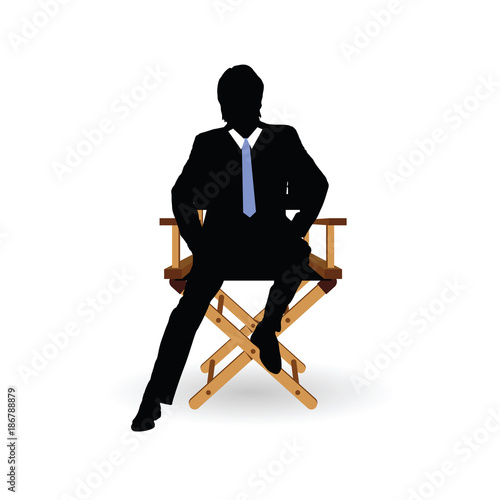 man sitting on the chair illustration