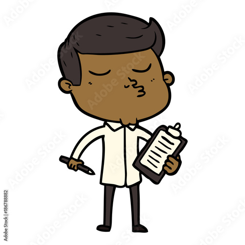 cartoon model guy pouting