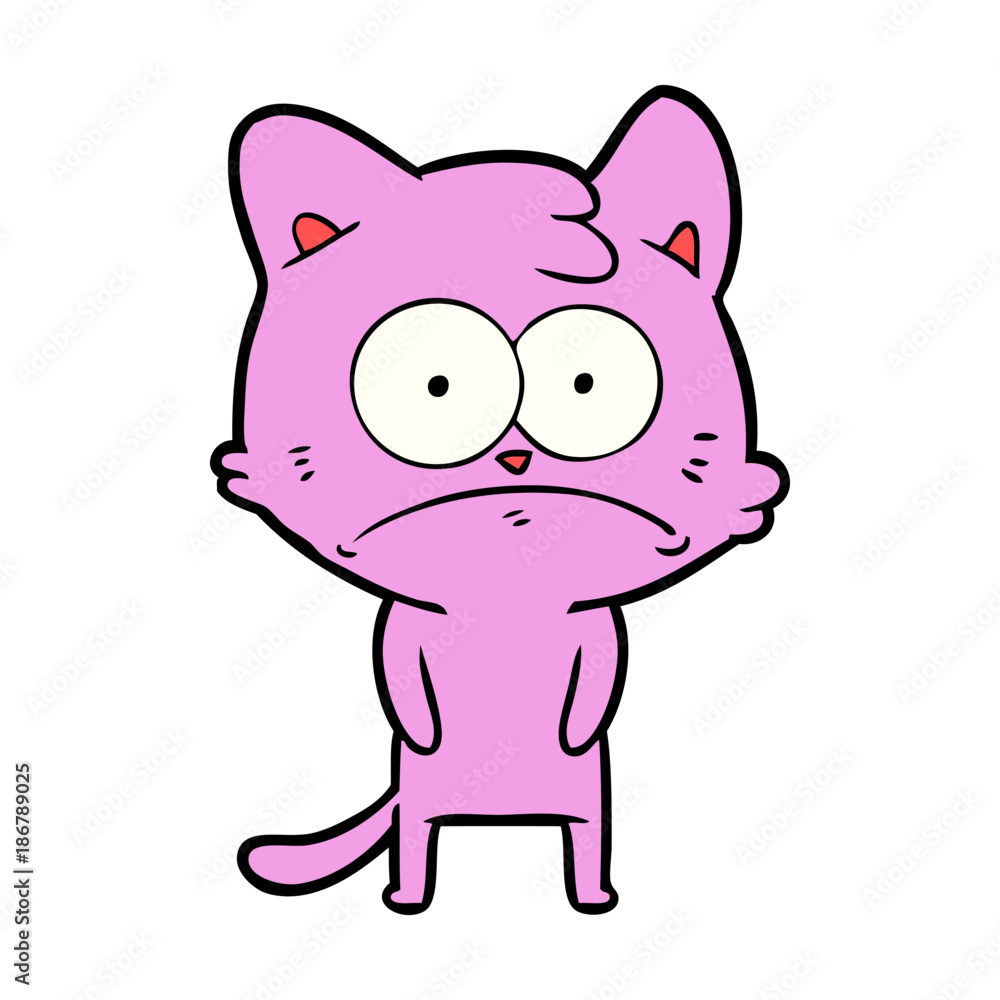 cartoon nervous cat cartoon nervous cat