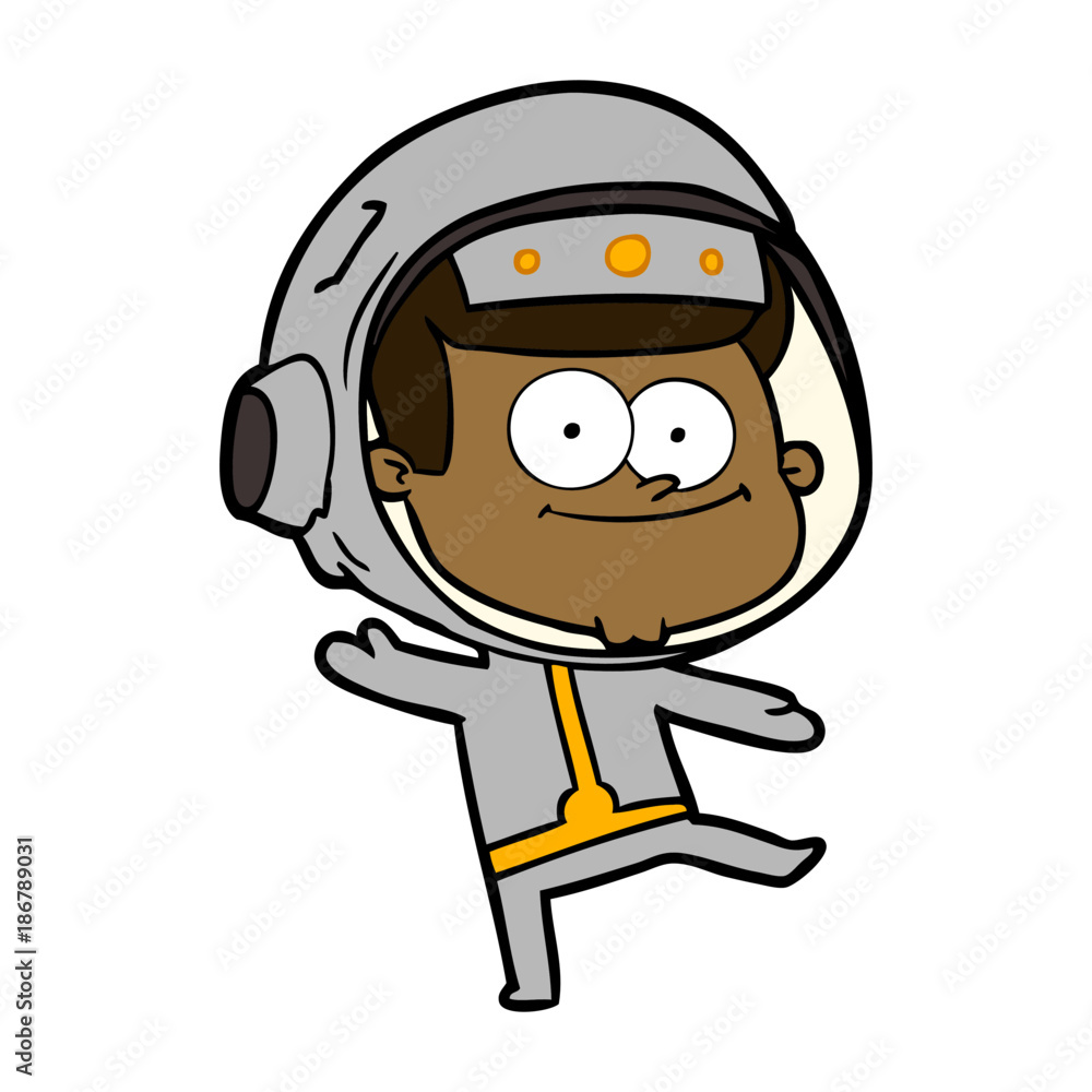 happy astronaut cartoon