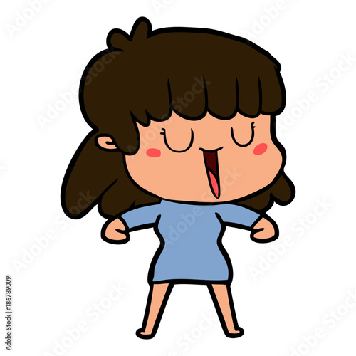 cartoon woman laughing