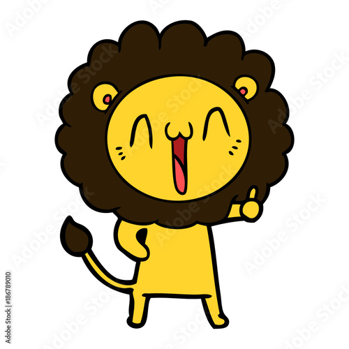 happy cartoon lion