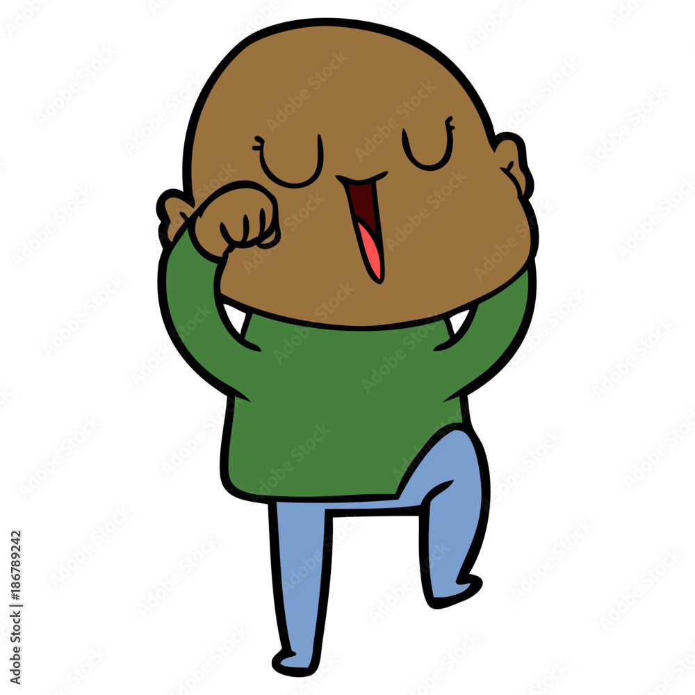 happy cartoon bald man happy cartoon bald man