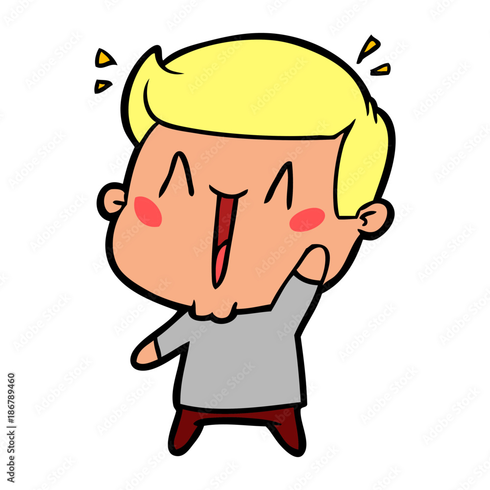 cartoon excited man