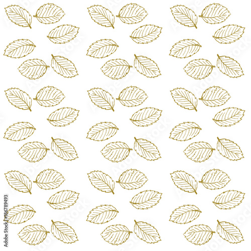 Gold leaf floral seamless pattern paper