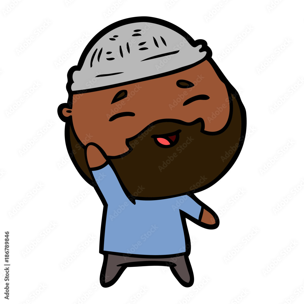 cartoon happy bearded man cartoon happy bearded man