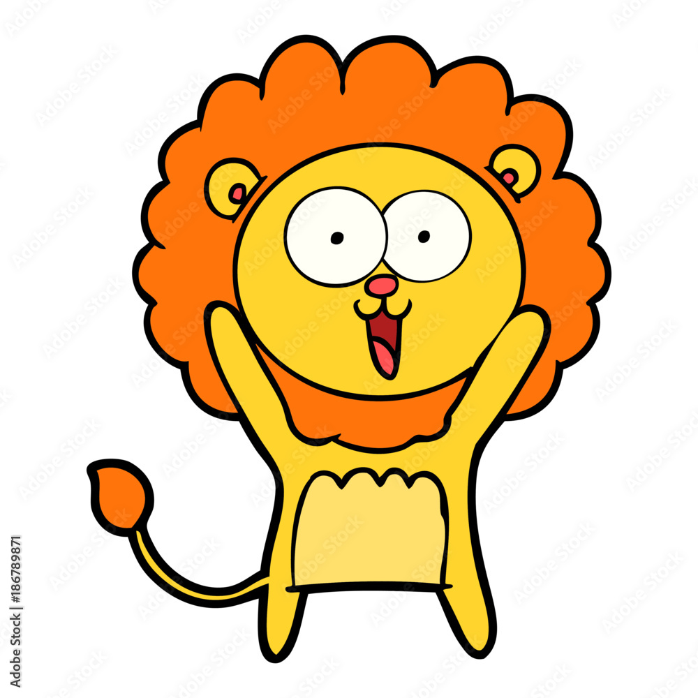 Obraz premium happy cartoon lion