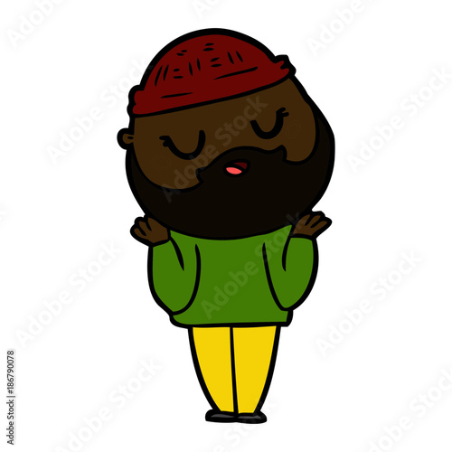 cute cartoon man with beard