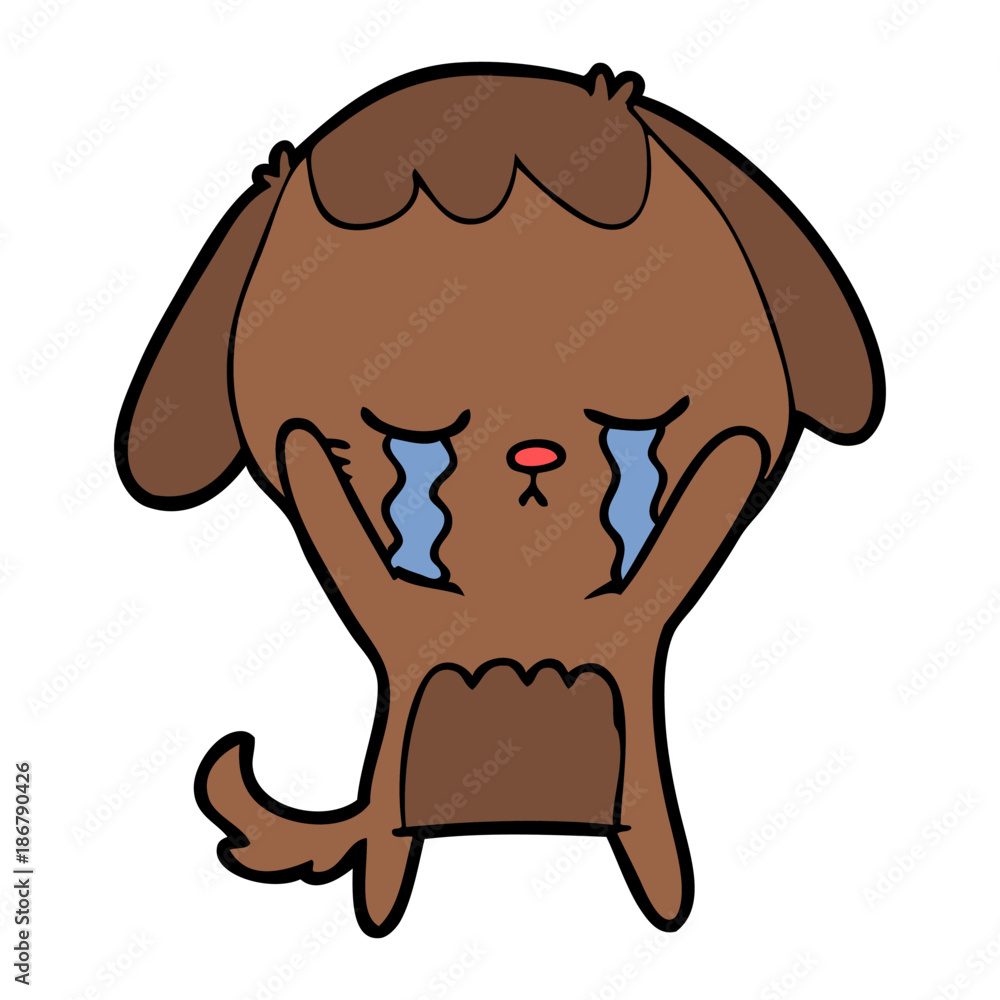Obraz premium cartoon dog crying