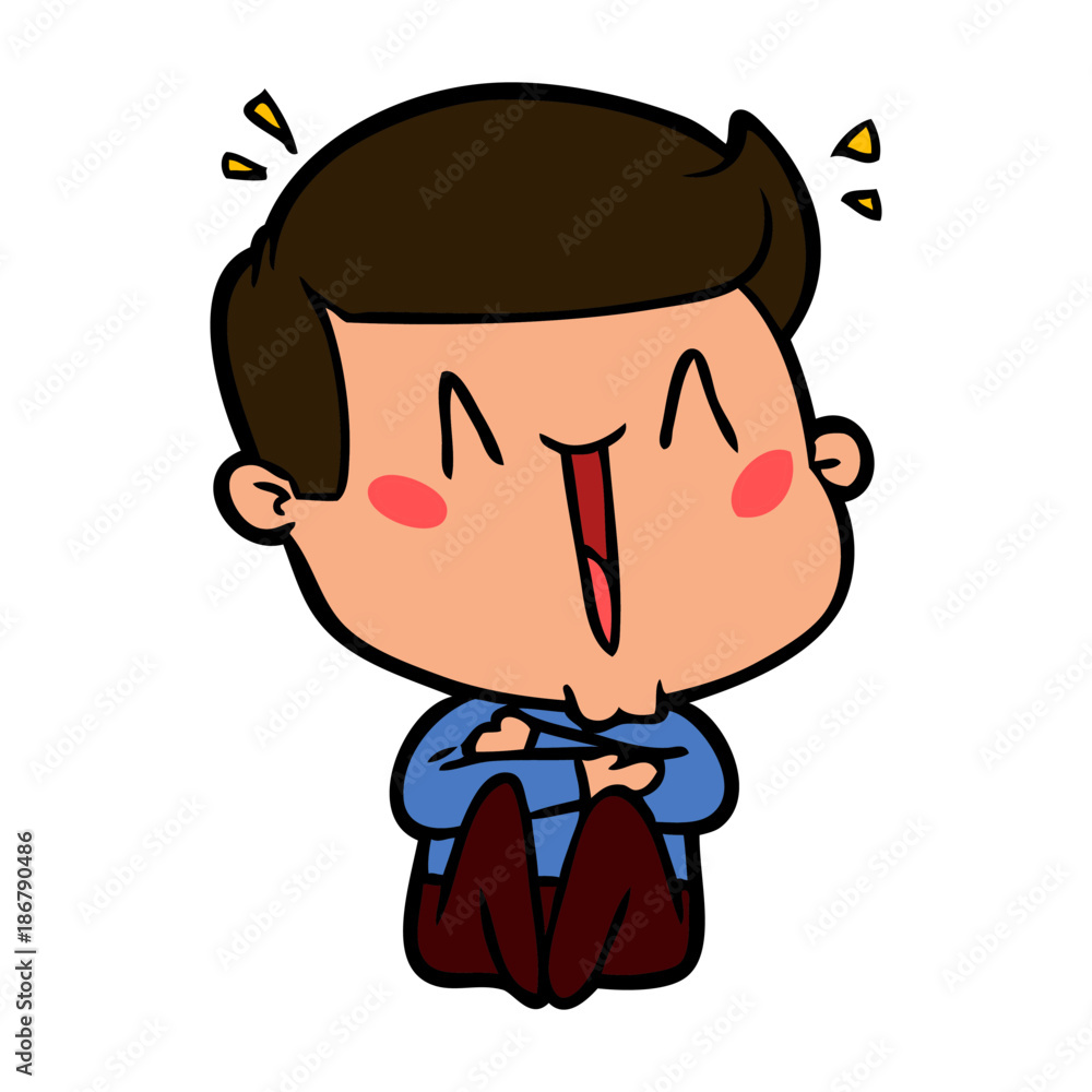 Obraz premium cartoon happy man