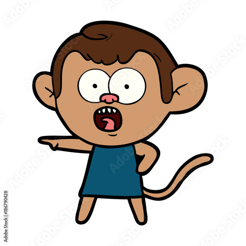 cartoon shocked monkey