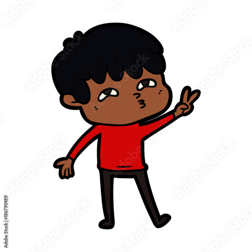 cartoon curious man