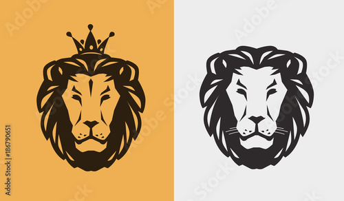 Fototapeta Naklejka Na Ścianę i Meble -  Lion logo or emblem. Animal, wildlife icon. Vector illustration