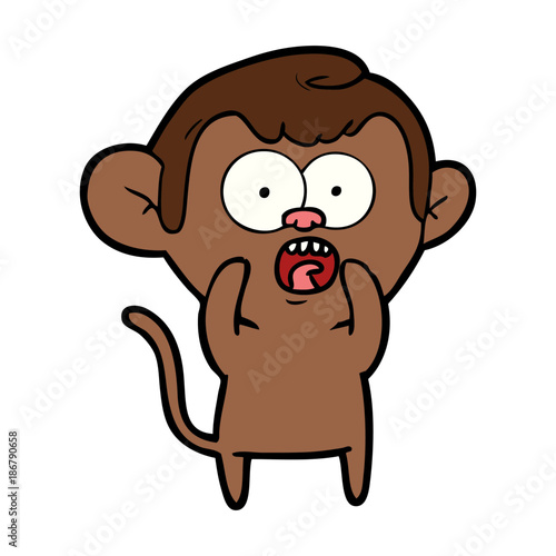 cartoon shocked monkey