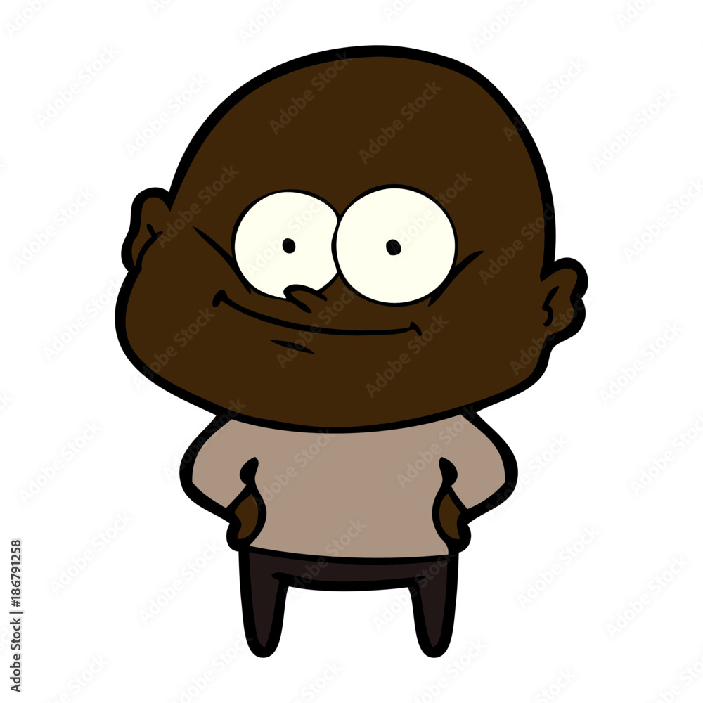Fototapeta premium cartoon bald man staring