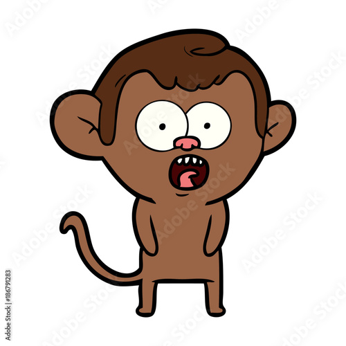 cartoon shocked monkey