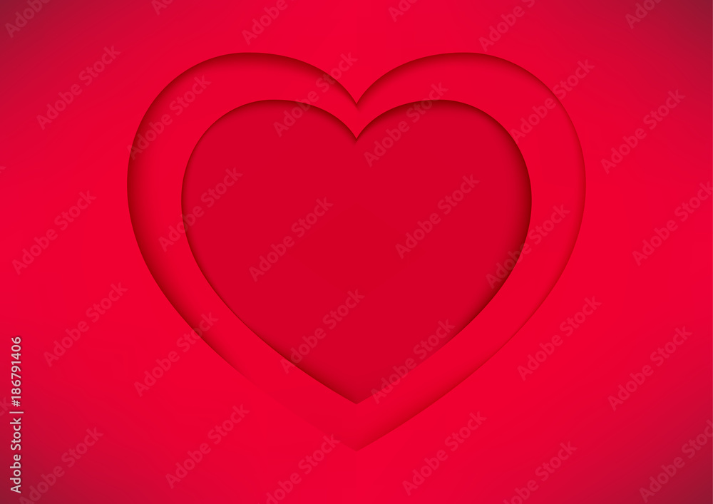 Red Heart Shape Paper