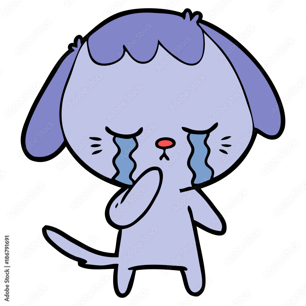 Obraz premium cartoon crying dog