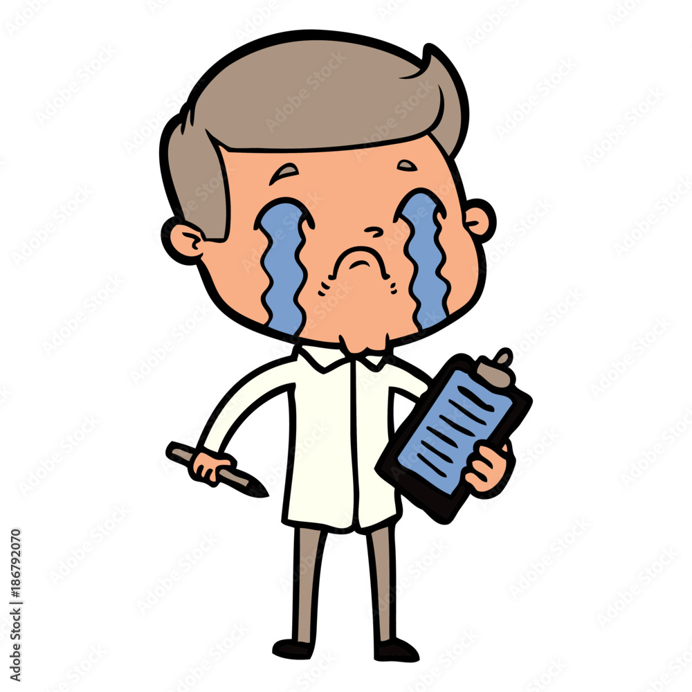 cartoon man crying