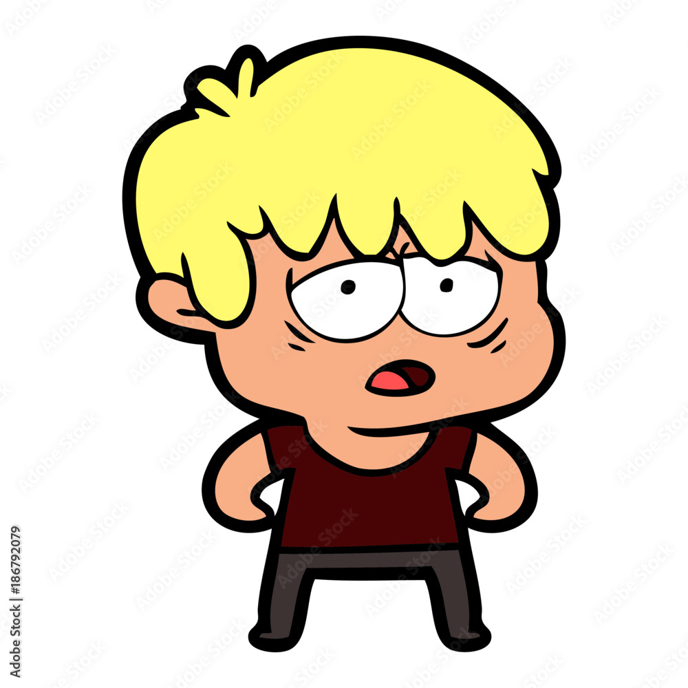 cartoon exhausted boy cartoon exhausted boy