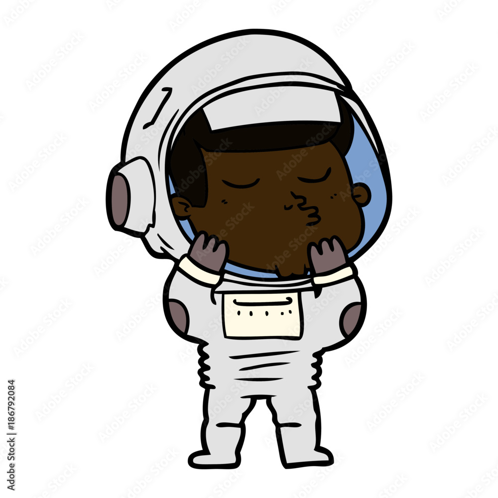 cartoon confident astronaut cartoon confident astronaut