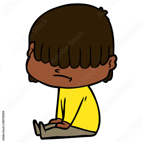 cartoon boy with untidy hair