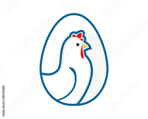 chicken egg icon hen poultry livestock animal image vector