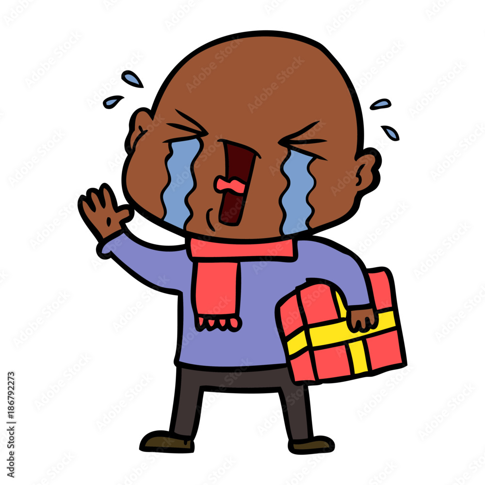 cartoon crying bald man cartoon crying bald man