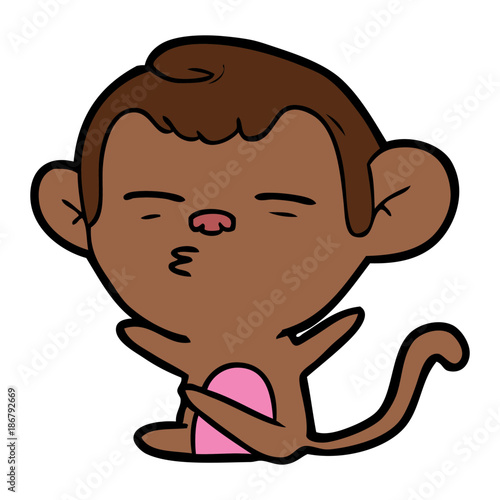 cartoon suspicious monkey