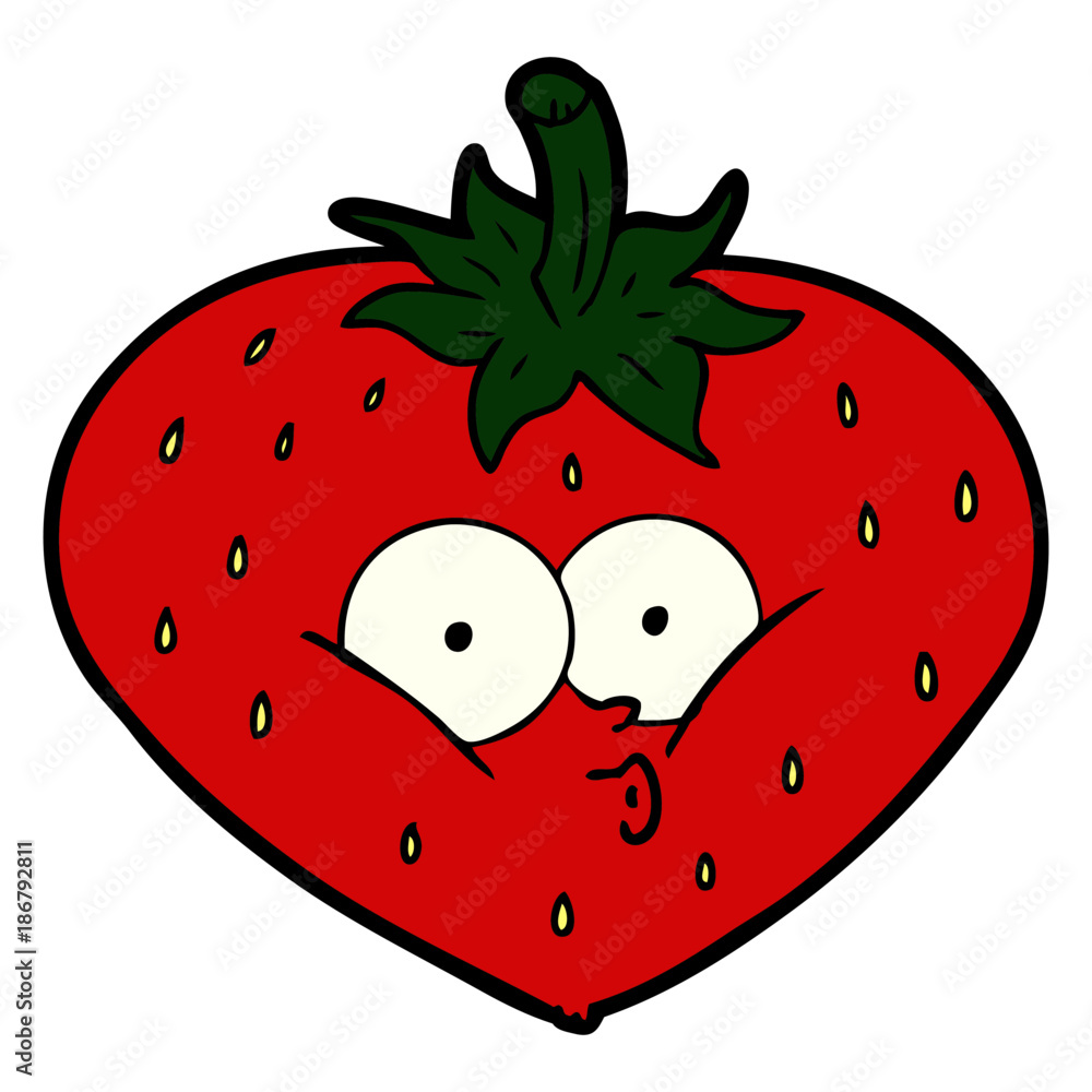 Obraz premium cartoon strawberry