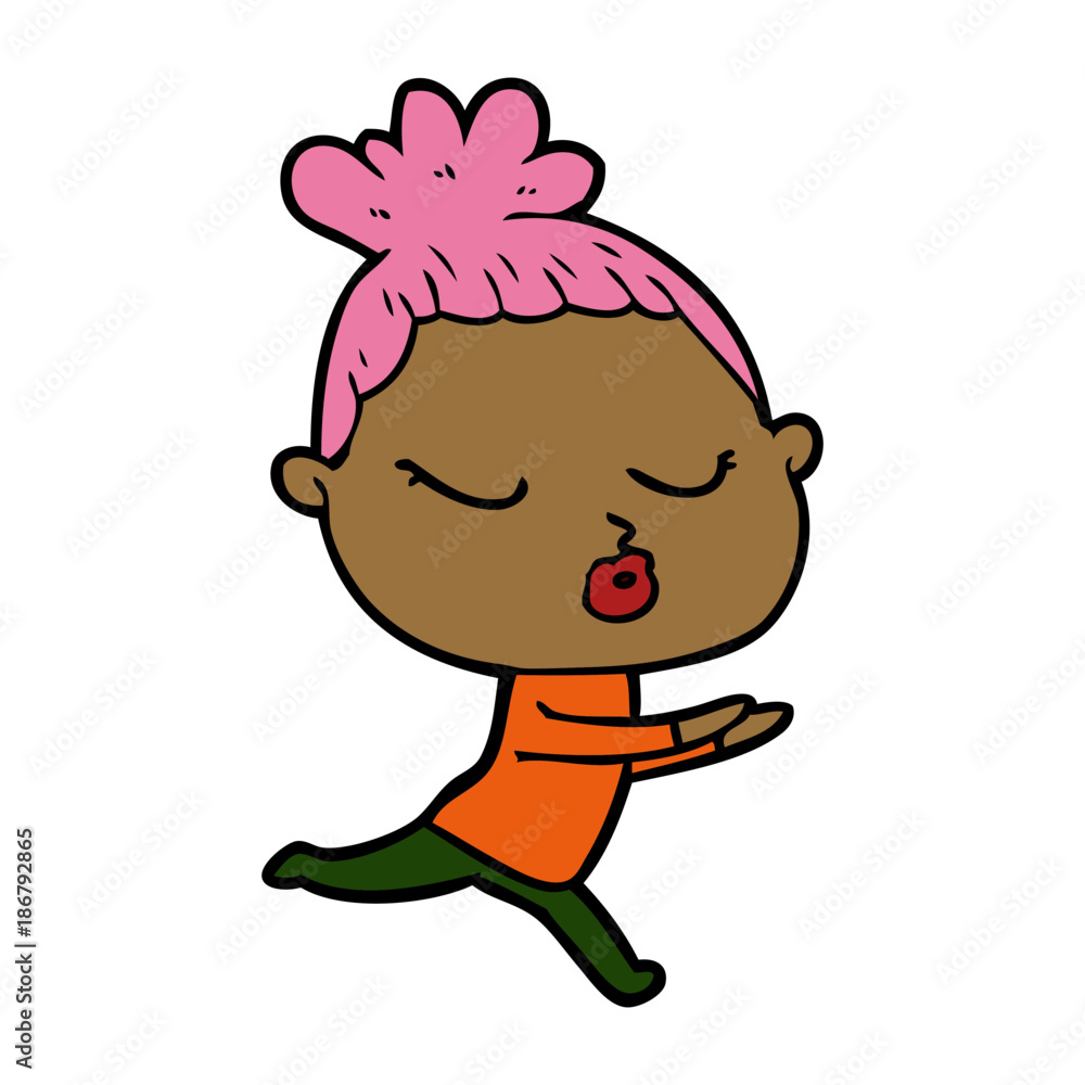 cartoon calm woman cartoon calm woman