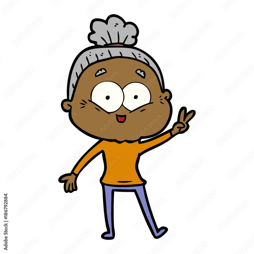 cartoon happy old woman cartoon happy old woman