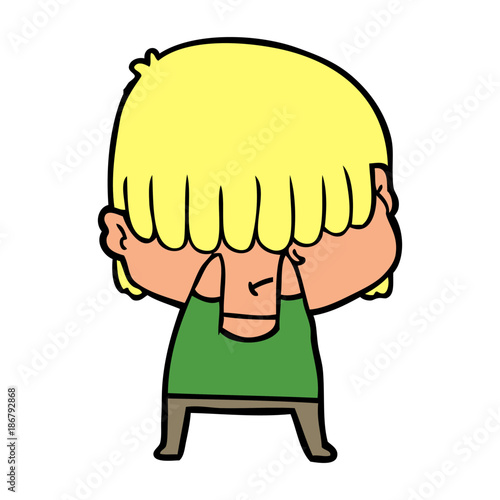 cartoon boy with untidy hair