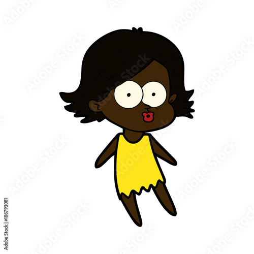 cartoon girl pouting