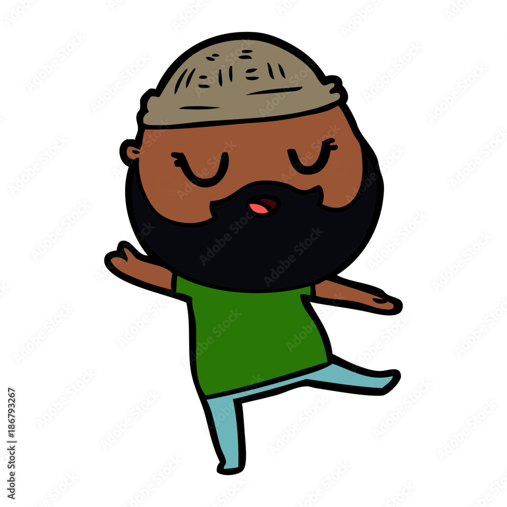 cute cartoon man with beard