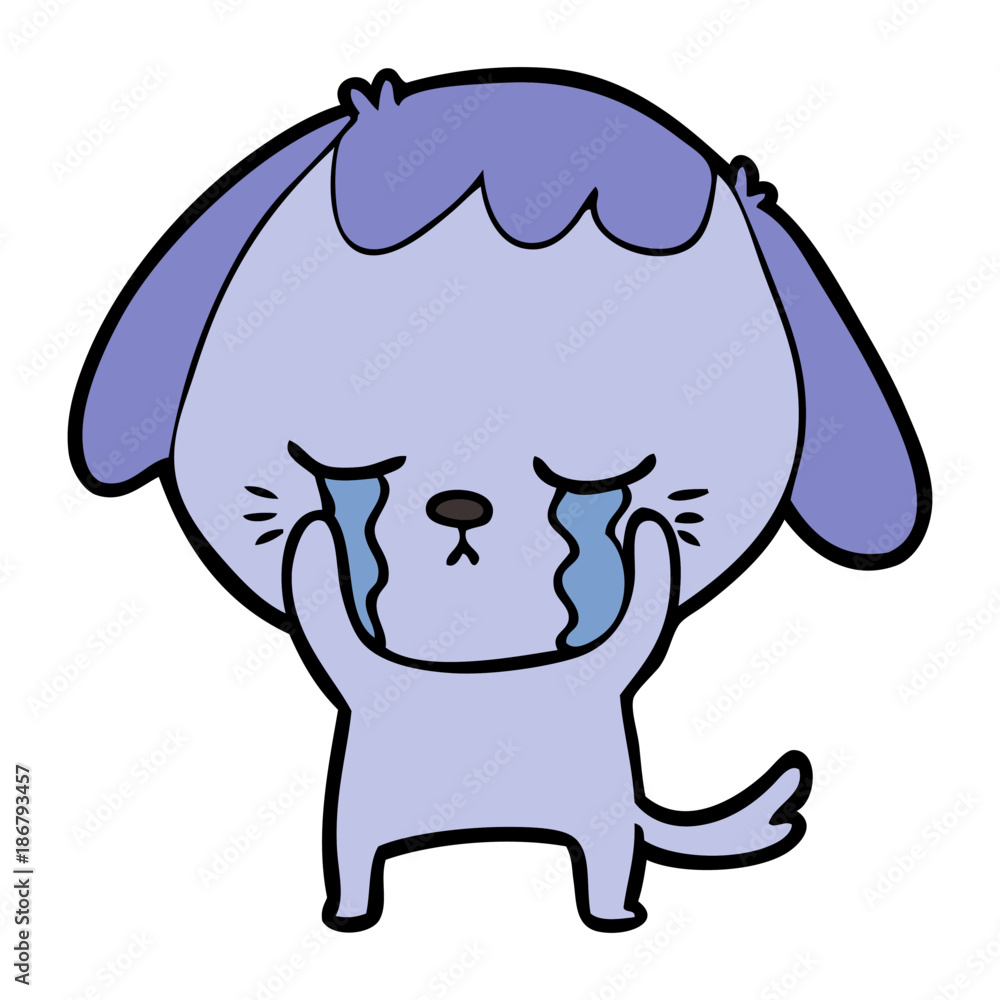Fototapeta premium cute puppy crying cartoon