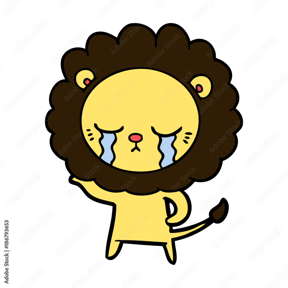 crying cartoon lion