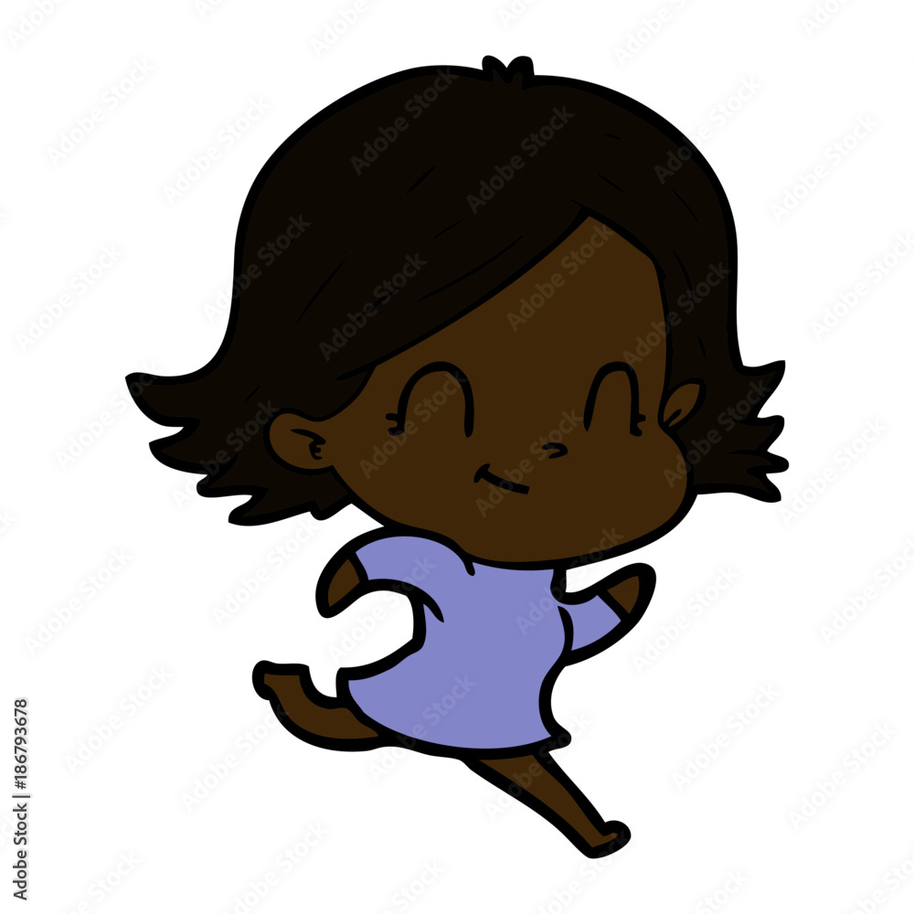 Fototapeta premium cartoon friendly girl