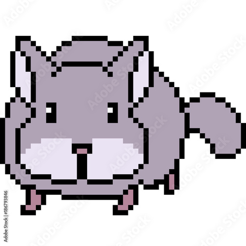 vector pixel art chinchilla