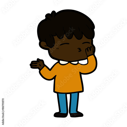 cartoon curious boy