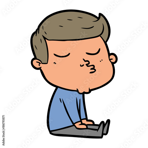 cartoon model guy pouting