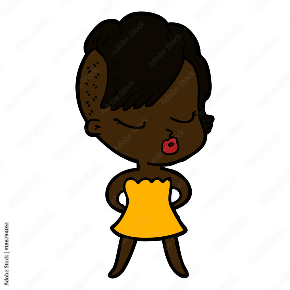 cartoon pretty hipster girl cartoon pretty hipster girl
