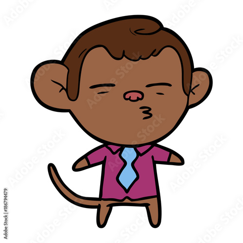 cartoon suspicious monkey