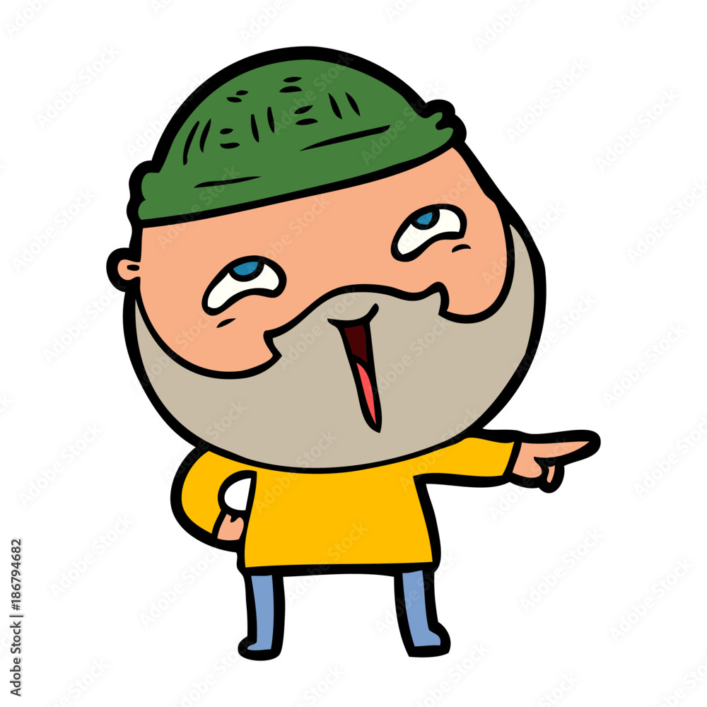 cartoon happy bearded man cartoon happy bearded man